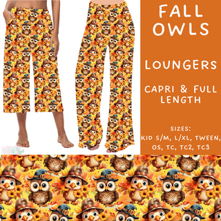 Batch #204 - Hello Fall - Closes 9/20 - ETA early Nov - Fall Owls Capri and Full Length Loungers