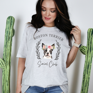 Boston Terrier Floral Social Club