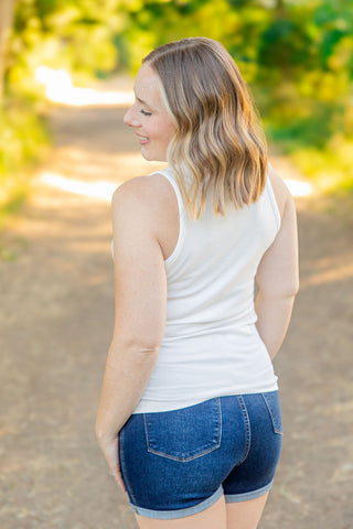 IN STOCK Tara Ribbed Tank - White | Women's Tank Top