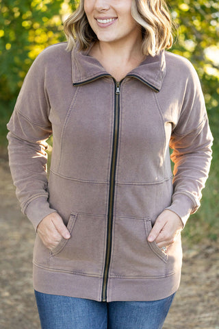 IN STOCK Vintage Wash FullZip - Mocha | Women's Hoodie FINAL SALE