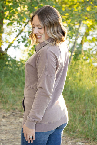 IN STOCK Vintage Wash FullZip - Mocha | Women's Hoodie FINAL SALE