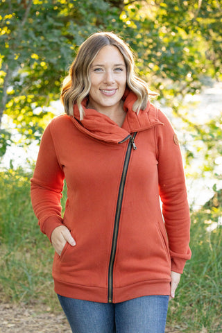 IN STOCK Quinn ZipUp Cowl - Pumpkin | Women's Hoodie FINAL SALE