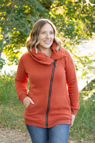 IN STOCK Quinn ZipUp Cowl - Pumpkin | Women's Hoodie FINAL SALE