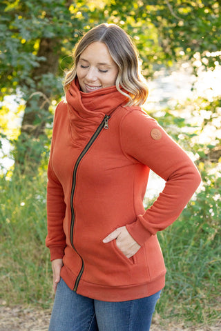 IN STOCK Quinn ZipUp Cowl - Pumpkin | Women's Hoodie FINAL SALE