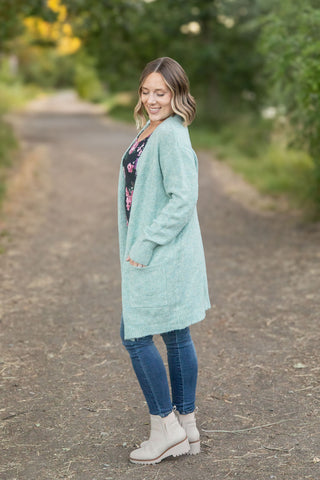 IN STOCK Madison Cozy Cardigan - Sage/Blue Mix | Women's Cardigan