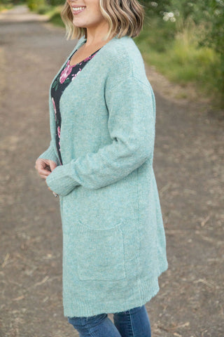 IN STOCK Madison Cozy Cardigan - Sage/Blue Mix | Women's Cardigan