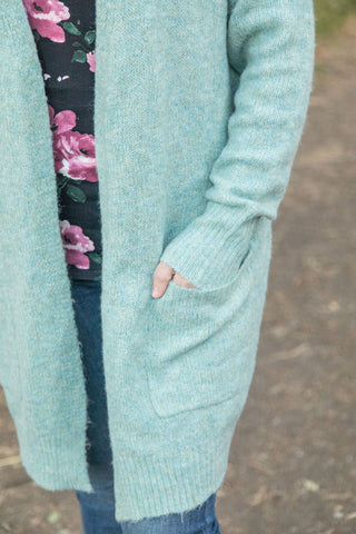 IN STOCK Madison Cozy Cardigan - Sage/Blue Mix | Women's Cardigan