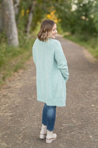 IN STOCK Madison Cozy Cardigan - Sage/Blue Mix | Women's Cardigan