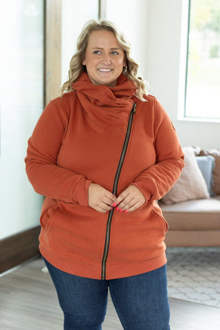 IN STOCK Quinn ZipUp Cowl - Pumpkin | Women's Hoodie FINAL SALE