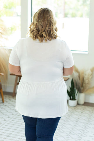 IN STOCK Sarah Ruffle Short Sleeve - White | Women's Top