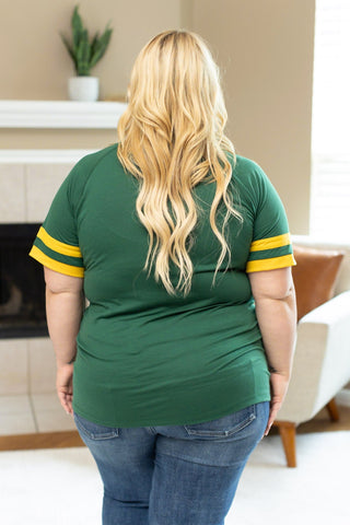 IN STOCK Kylie Tee - Green Bay Green and Yellow