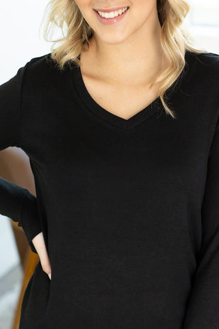 IN STOCK Leah Long Sleeve Top - Black | Women's Casual Top FINAL SALE