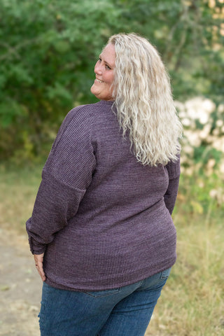 IN STOCK Brittney Button Sweater - Purple | Women's Long Sleeve