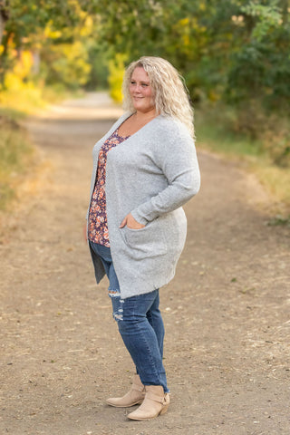 IN STOCK Madison Cozy Cardigan - Light Grey | Women's Cardigan FINAL SALE