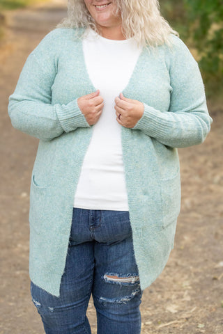 IN STOCK Madison Cozy Cardigan - Sage/Blue Mix | Women's Cardigan