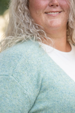 IN STOCK Madison Cozy Cardigan - Sage/Blue Mix | Women's Cardigan