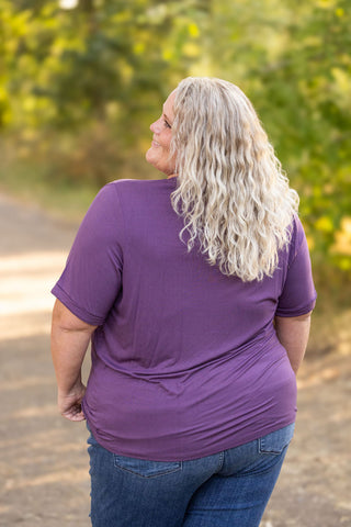 IN STOCK Sophie Pocket Tee - Plum | Women's Short Sleeve FINAL SALE