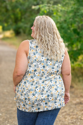 IN STOCK Renee Ruffle Tank - Boho Olive Floral