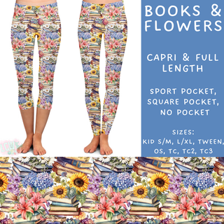 Batch #209 - Fun Run 5 - Closes 10/2 - ETA mid Nov - Books & Flowers Full and Capri Length Leggings