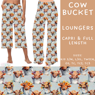 Batch #209 - Fun Run 5 - Closes 10/2 - ETA mid Nov - Cow Bucket Capri and Full Length Loungers