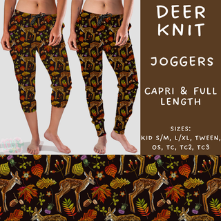 Batch #207 - Fall Fun - Closes 9/27 - ETA mid Nov - Deer Knit Full and Capri Length Joggers