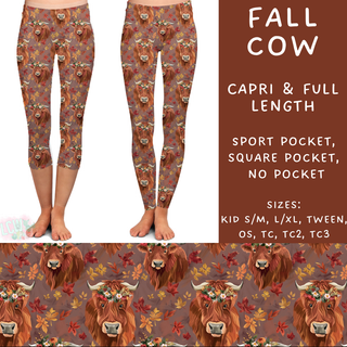 Batch #207 - Fall Fun - Closes 9/27 - ETA mid Nov - Fall Cow Full and Capri Length Leggings