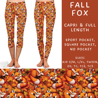 Batch #207 - Fall Fun - Closes 9/27 - ETA mid Nov - Fall Fox Full and Capri Length Leggings