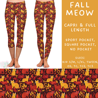 Batch #204 - Hello Fall - Closes 9/20 - ETA early Nov - Fall Meow Full and Capri Length Leggings