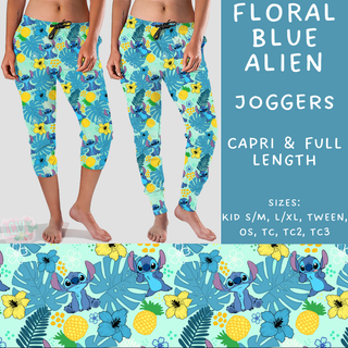 Batch #205 - August Request Run - Closes 9/23 - ETA early Nov - Floral Blue Alien Full and Capri Length Joggers