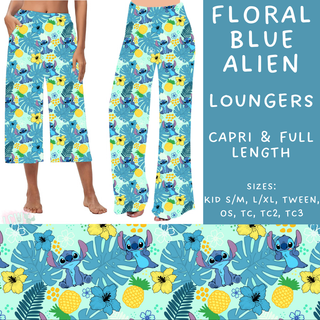 Batch #205 - August Request Run - Closes 9/23 - ETA early Nov - Floral Blue Alien Capri and Full Length Loungers