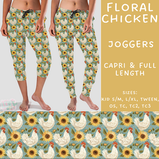 Batch #209 - Fun Run 5 - Closes 10/2 - ETA mid Nov - Floral Chicken Full and Capri Length Joggers