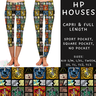 Batch #209 - Fun Run 5 - Closes 10/2 - ETA mid Nov - HP Houses Full and Capri Length Leggings