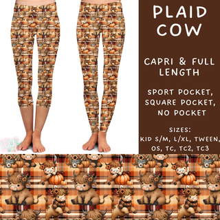 Batch #207 - Fall Fun - Closes 9/27 - ETA mid Nov - Plaid Cow Full and Capri Length Leggings