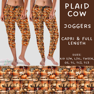 Batch #207 - Fall Fun - Closes 9/27 - ETA mid Nov - Plaid Cow Full and Capri Length Joggers