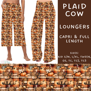 Batch #207 - Fall Fun - Closes 9/27 - ETA mid Nov - Plaid Cow Capri and Full Length Loungers