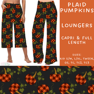 Batch #207 - Fall Fun - Closes 9/27 - ETA mid Nov - Plaid Pumpkins Capri and Full Length Loungers