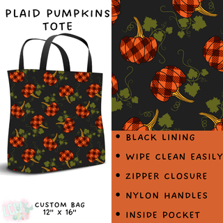 Batch #207 - Fall Fun - Closes 9/27 - ETA mid Nov - Plaid Pumpkins Tote