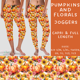 Batch #207 - Fall Fun - Closes 9/27 - ETA mid Nov - Pumpkins and Florals Full and Capri Length Joggers