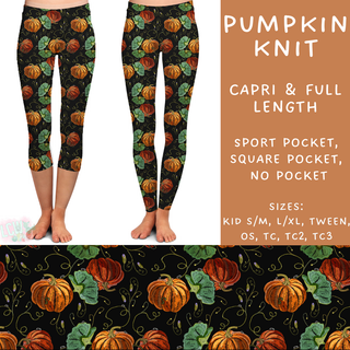 Batch #207 - Fall Fun - Closes 9/27 - ETA mid Nov - Pumpkin Knit Full and Capri Length Leggings