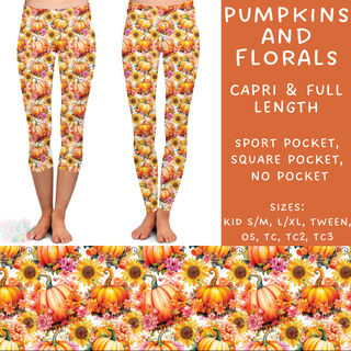 Batch #207 - Fall Fun - Closes 9/27 - ETA mid Nov - Pumpkins and Florals Full and Capri Length Leggings