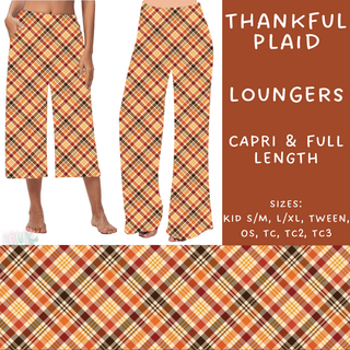 Batch #207 - Fall Fun - Closes 9/27 - ETA mid Nov - Thankful Plaid Capri and Full Length Loungers