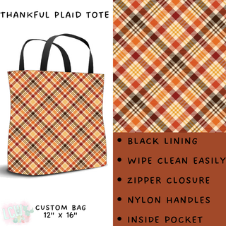 Batch #207 - Fall Fun - Closes 9/27 - ETA mid Nov - Thankful Plaid Tote