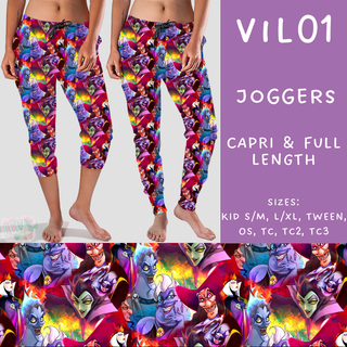 Batch #208 - Villains - Closes 9/30 - ETA mid Nov - Vil01 Full and Capri Length Joggers